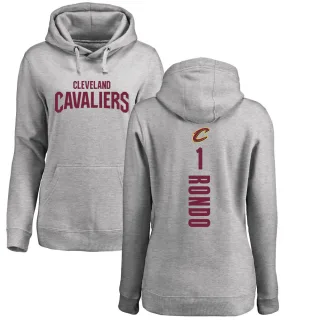 Women's Cleveland Cavaliers Rajon Rondo Branded Ash Backer Pullover Hoodie