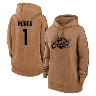Women's Cleveland Cavaliers Rajon Rondo Brown 2023 Salute to Service Pullover Hoodie