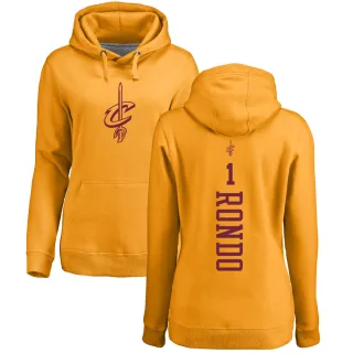 Women's Cleveland Cavaliers Rajon Rondo Gold Branded One Color Backer Pullover Hoodie