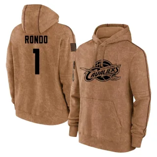 Youth Cleveland Cavaliers Rajon Rondo Brown 2023 Salute to Service Club Pullover Hoodie